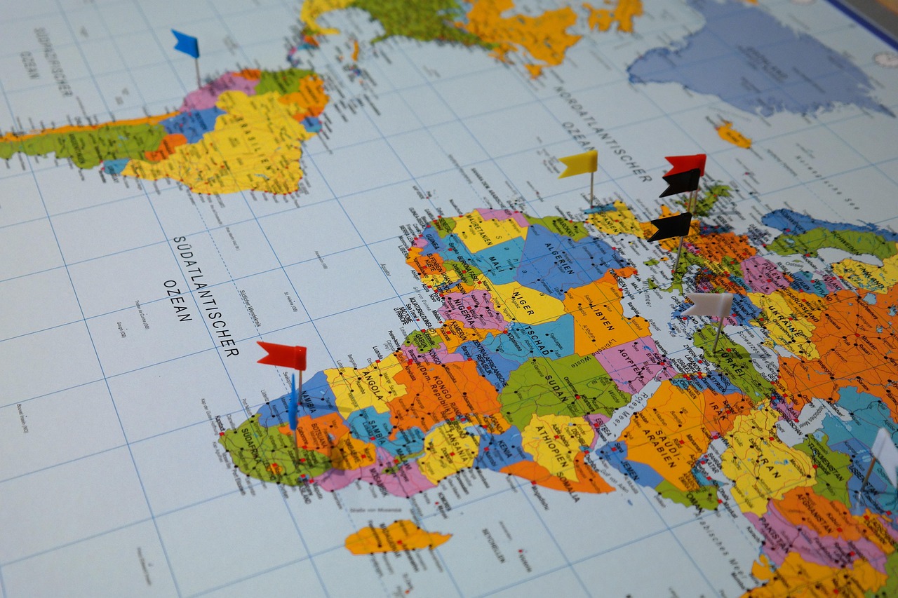Map displayed on a smartphone